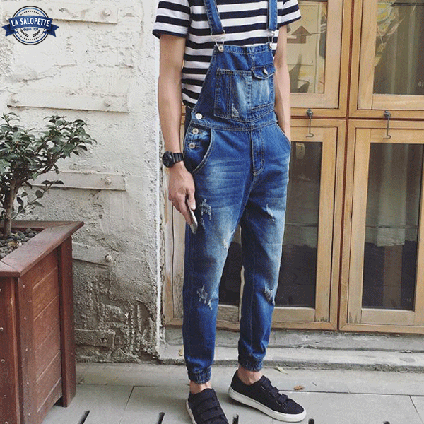 Denimhängselbyxor Blå Scott Urban