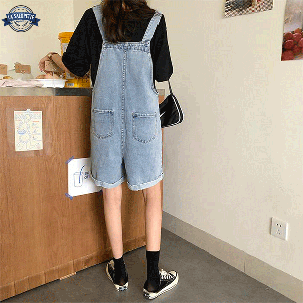 Korta hängselbyxor i Denim Woman Ottawa