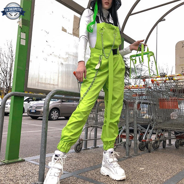 Vintage Hängselbyxor Streetwear Ansikten