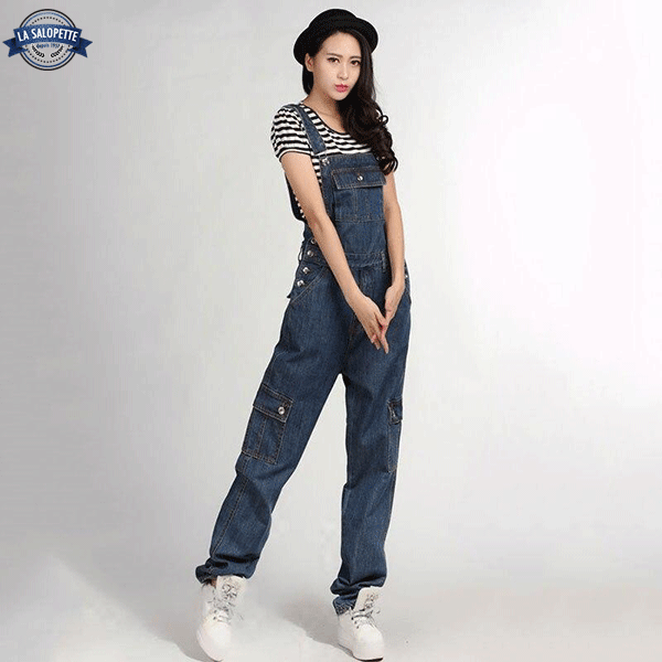 Vintage Hängselbyxor i Maya-jeans