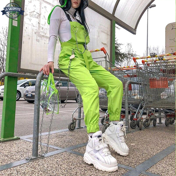 Vintage Hängselbyxor Streetwear Ansikten