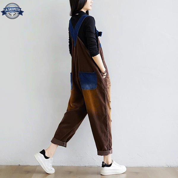 Denimhängselbyxor Tawny Brown